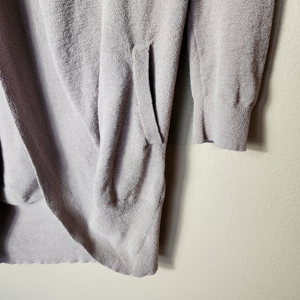 Ekouaer Beige Loungewear Open Shawl Collar Circle Cardigan w/Pockets-Size L - Picture 2 of 5